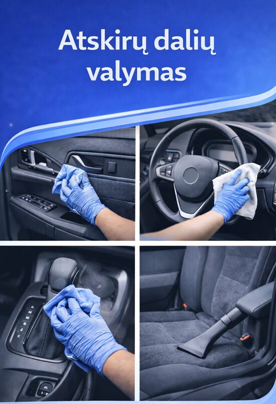 Atskirų dalių valymas